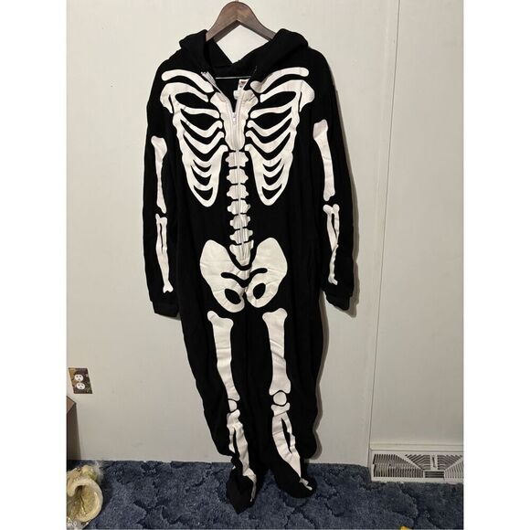 Brand New Spooktacular Creations Adult XL Black White Skeleton Halloween Costume - Picture 1 of 6
